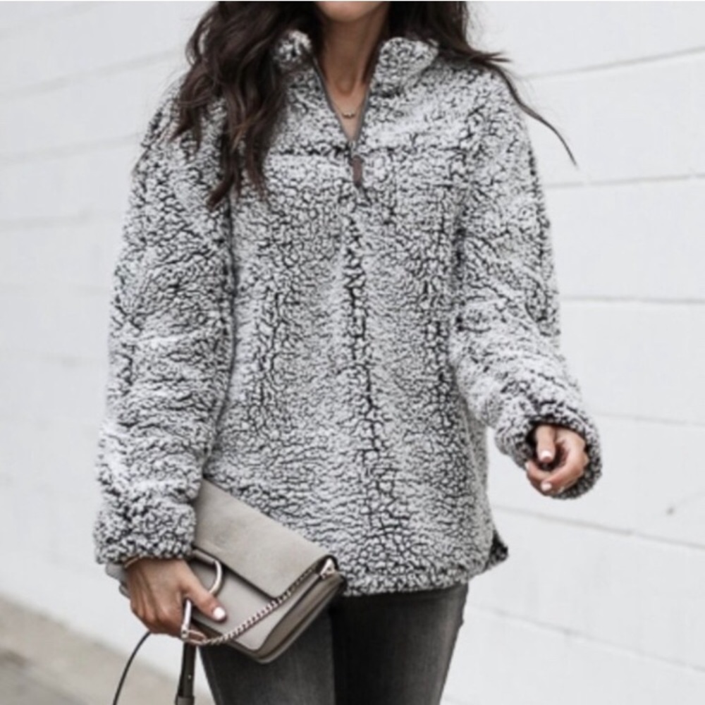 Grizzly Sherpa Plush 1/4 Zip Pullover Jacket